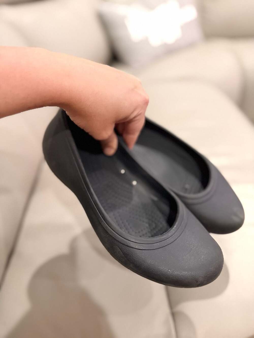 Crocs At Work Iconic Comfort Ballet Flats Black Women's 6